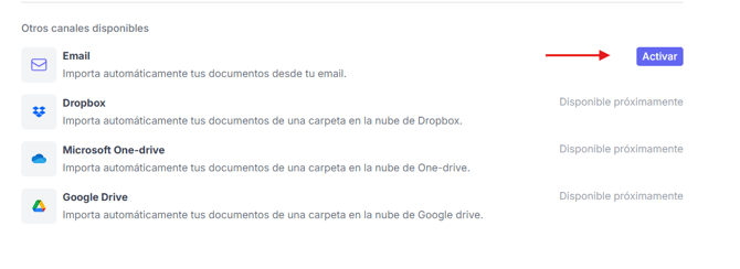 Activar email