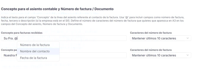 Asesoría-equipo-concepto para el asiento contable y número de factura