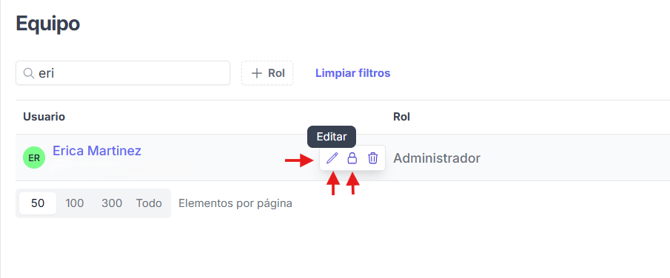 Editar equipo