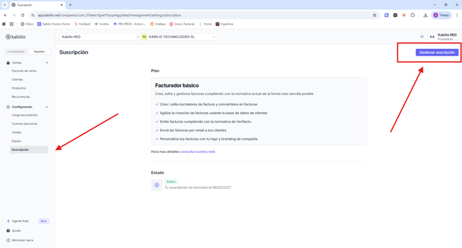 Gerstionar las suscripciones 2